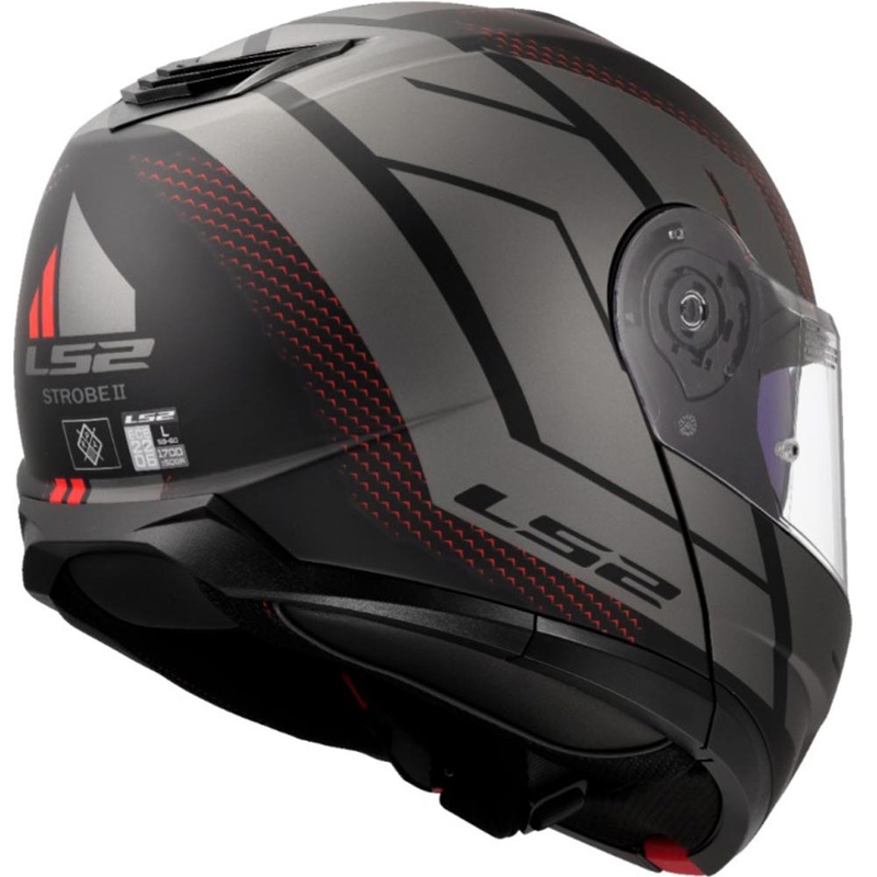 Casco de motocicleta abatible LS2 FF908 Strobe II Code negro-gris