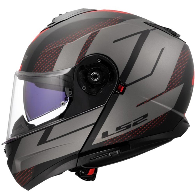 Casco de motocicleta abatible LS2 FF908 Strobe II Code negro-gris