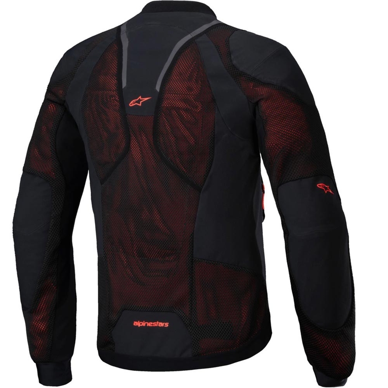 Chaqueta de moto Alpinestars TROOP-AIR PRO negra-roja fluorescente