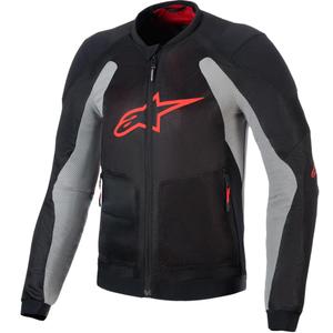 Chaqueta de moto Alpinestars TROOP-AIR PRO negra-gris claro-roja
