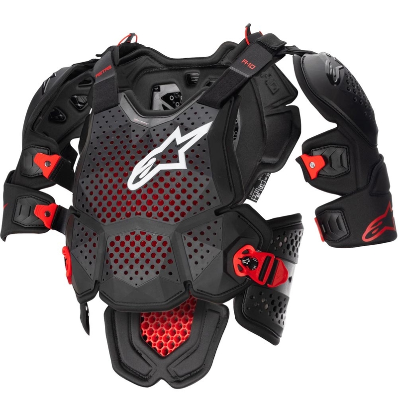 Protector corporal Alpinestars A-10 2 negro-antracita-rojo