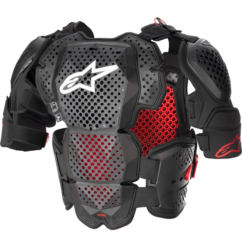 Protector corporal Alpinestars A-10 2 negro-antracita-rojo