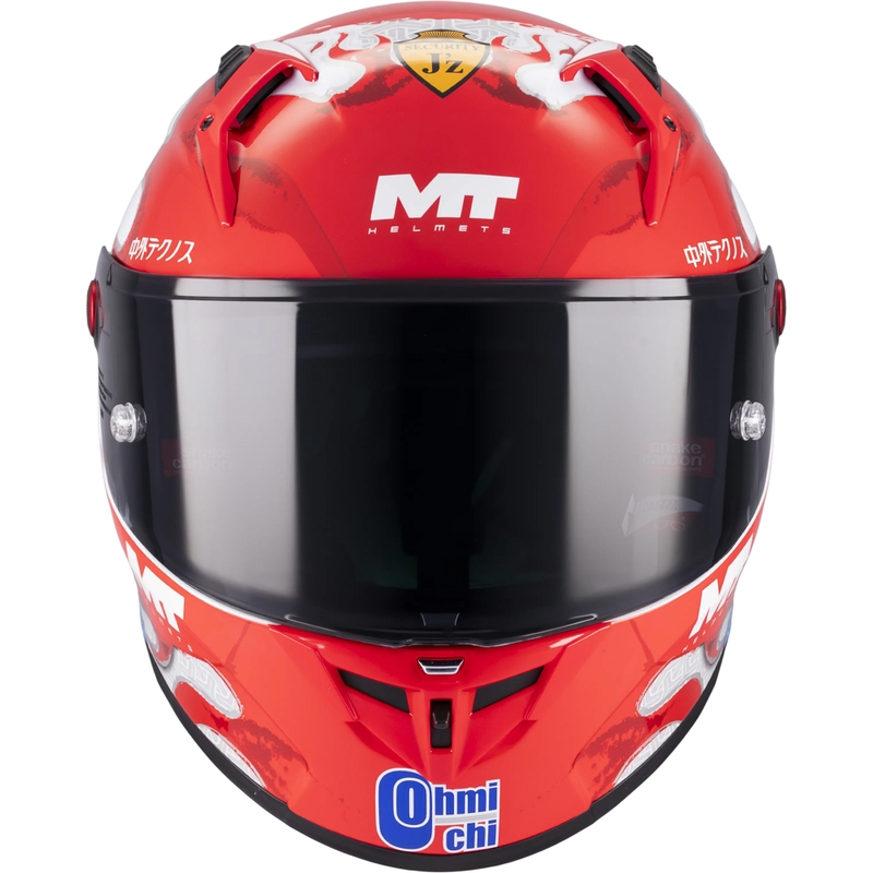 Casco integral de moto KRE + S Yamanaka A5 rojo-blanco