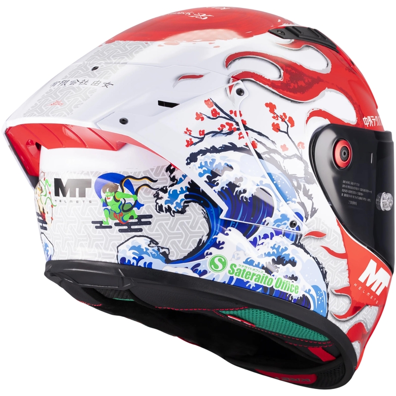 Casco integral de moto KRE + S Yamanaka A5 rojo-blanco