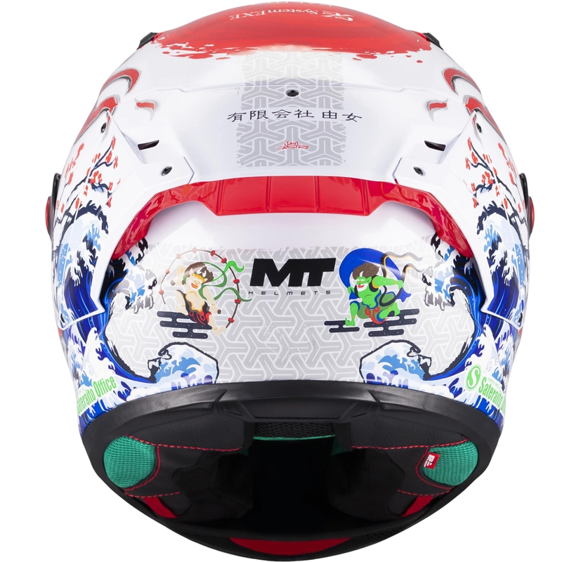 Casco integral de moto KRE + S Yamanaka A5 rojo-blanco
