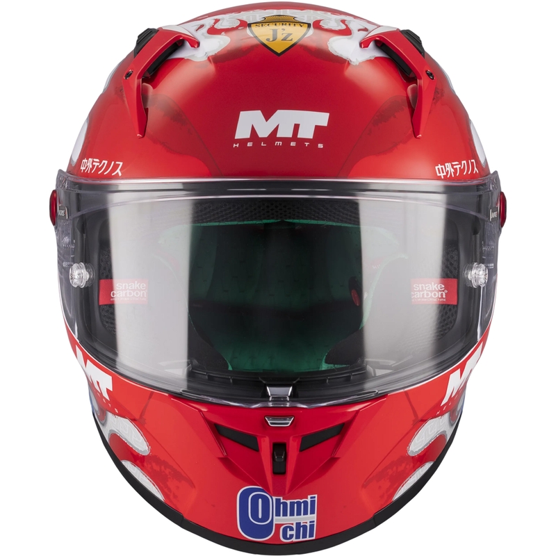 Casco integral de moto KRE + S Yamanaka A5 rojo-blanco