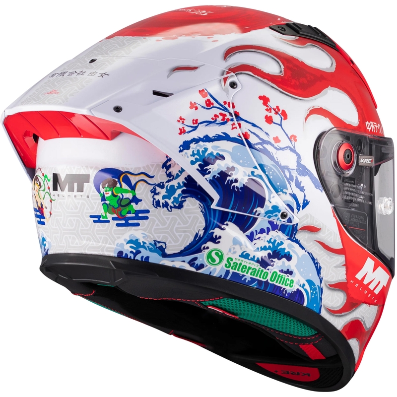 Casco integral de moto KRE + S Yamanaka A5 rojo-blanco