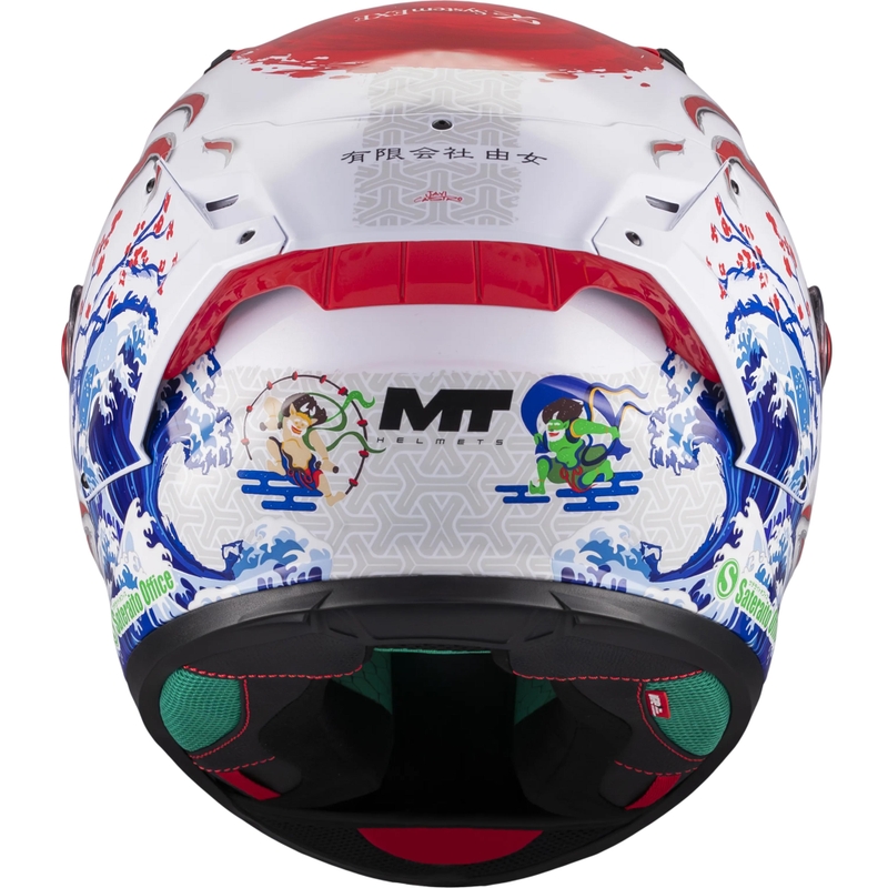 Casco integral de moto KRE + S Yamanaka A5 rojo-blanco