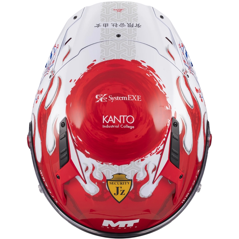 Casco integral de moto KRE + S Yamanaka A5 rojo-blanco