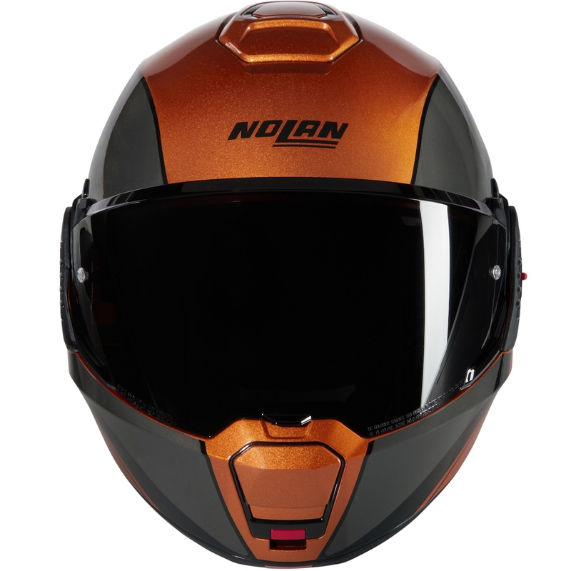 Casco de motocicleta abatible Nolan N120-1 Verniciatura Speciale N-COM 343 ocre brillante-negro