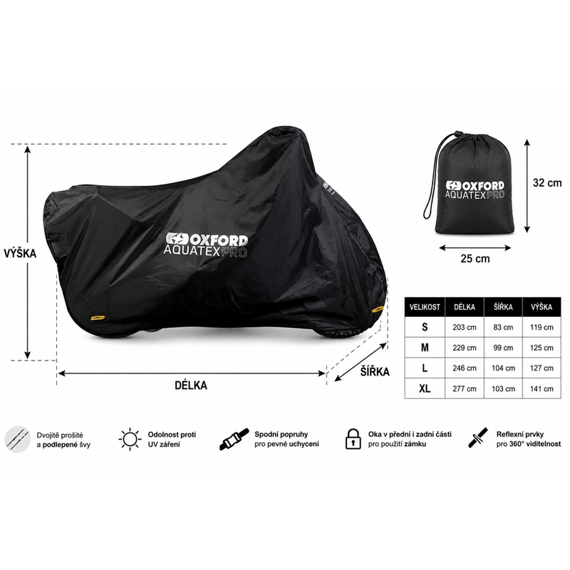 Funda para motocicleta Oxford Aquatex PRO negra