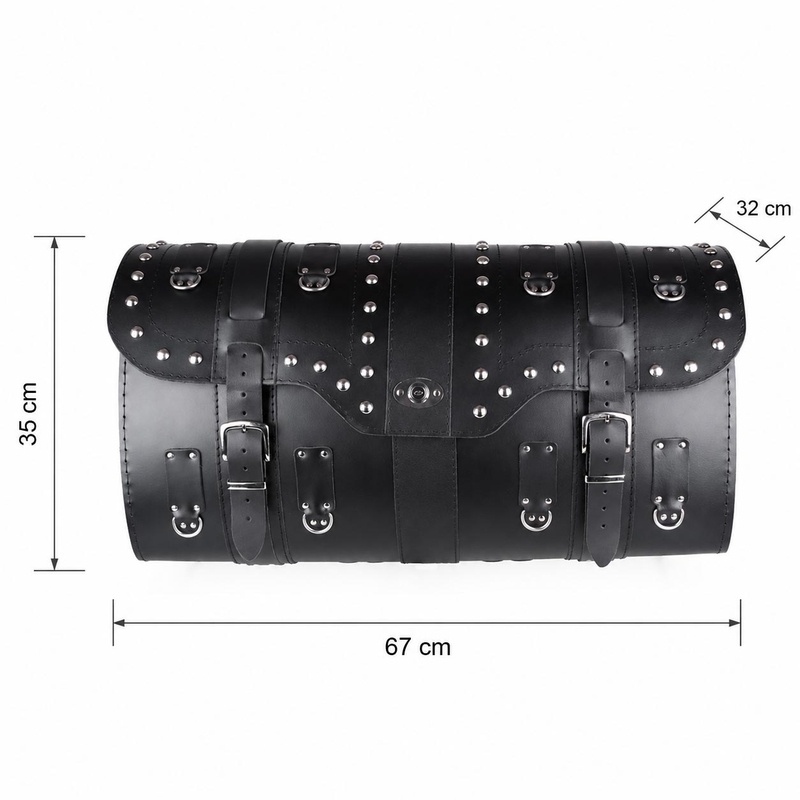 Chopper RSA-16B maletín de cuero para moto con cerradura