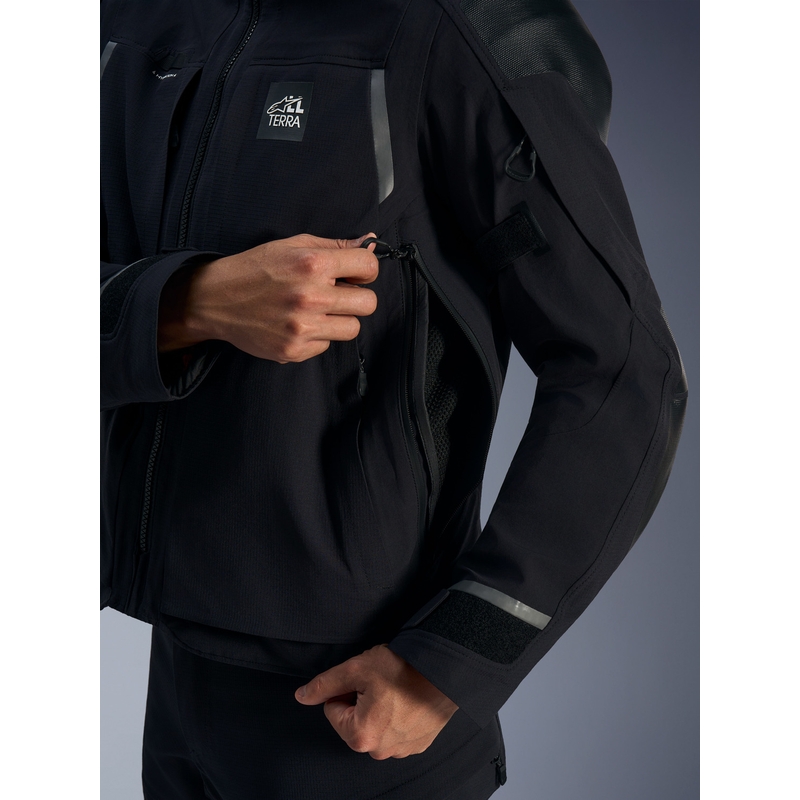 Chaqueta de moto Alpinestars Andes PRO Drystar XF negra-gris oscuro