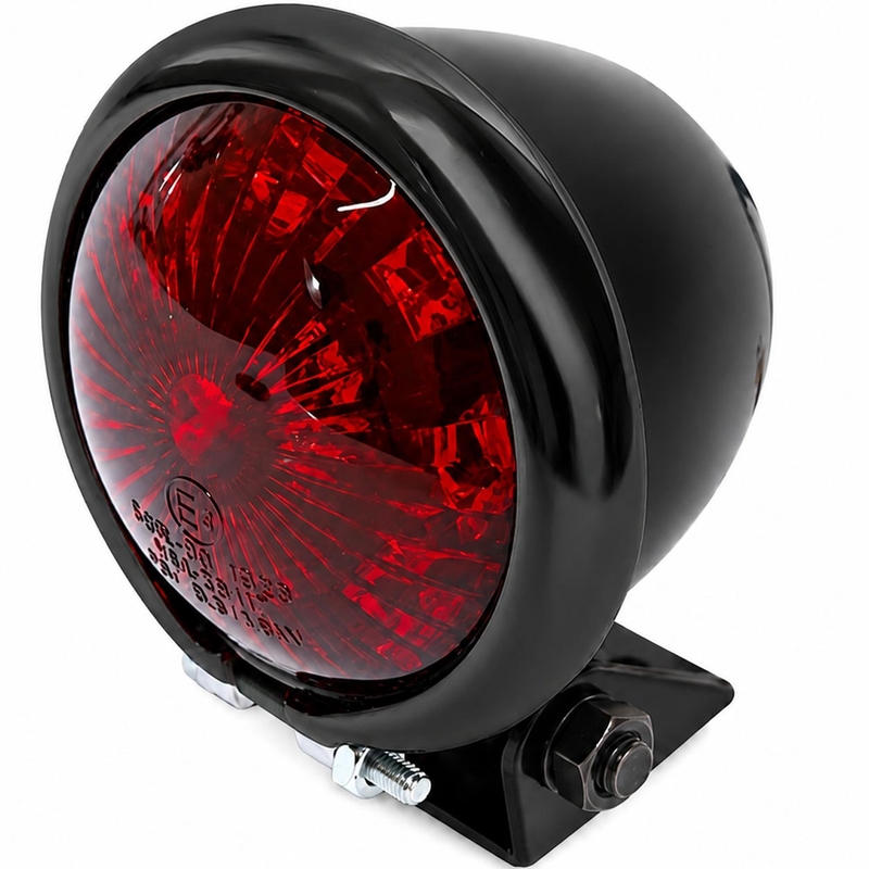 Luz trasera LED para motocicleta Highsider Smart Bates Style, color negro cromado