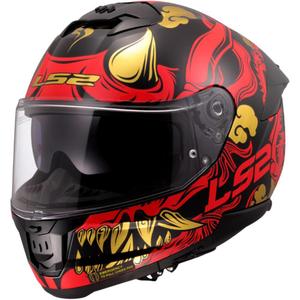 Casco integral de moto LS2 FF808 Drako negro-rojo