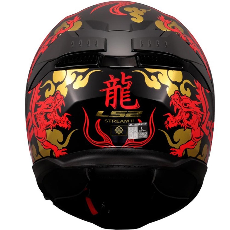 Casco integral de moto LS2 FF808 Drako negro-rojo