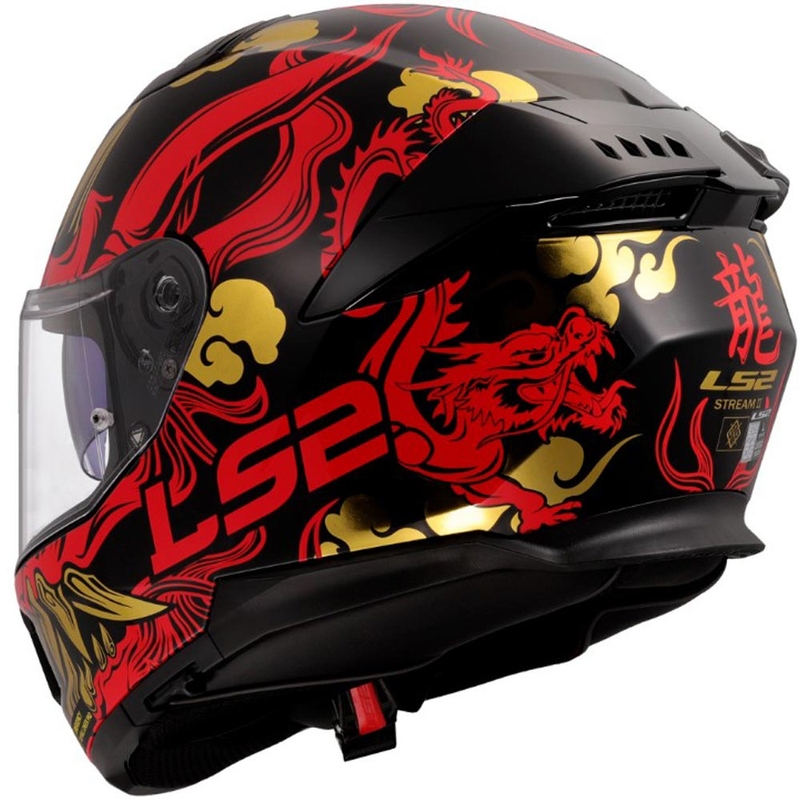 Casco integral de moto LS2 FF808 Drako negro-rojo