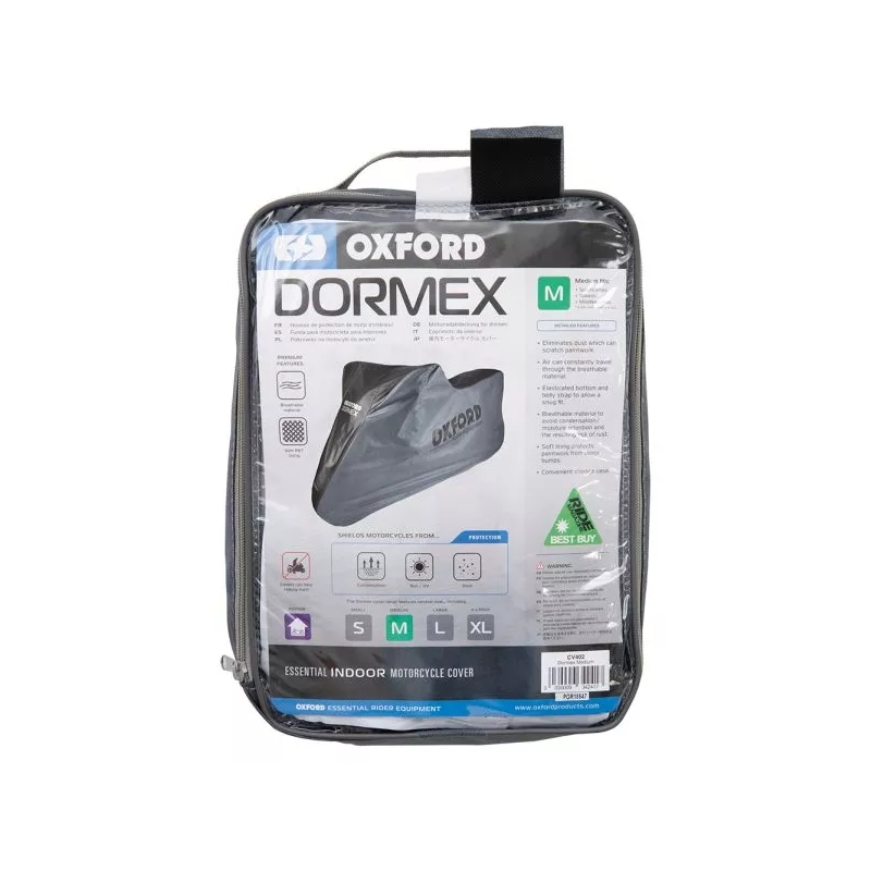 Funda interior para motocicleta Oxford Dormex, color negro-gris