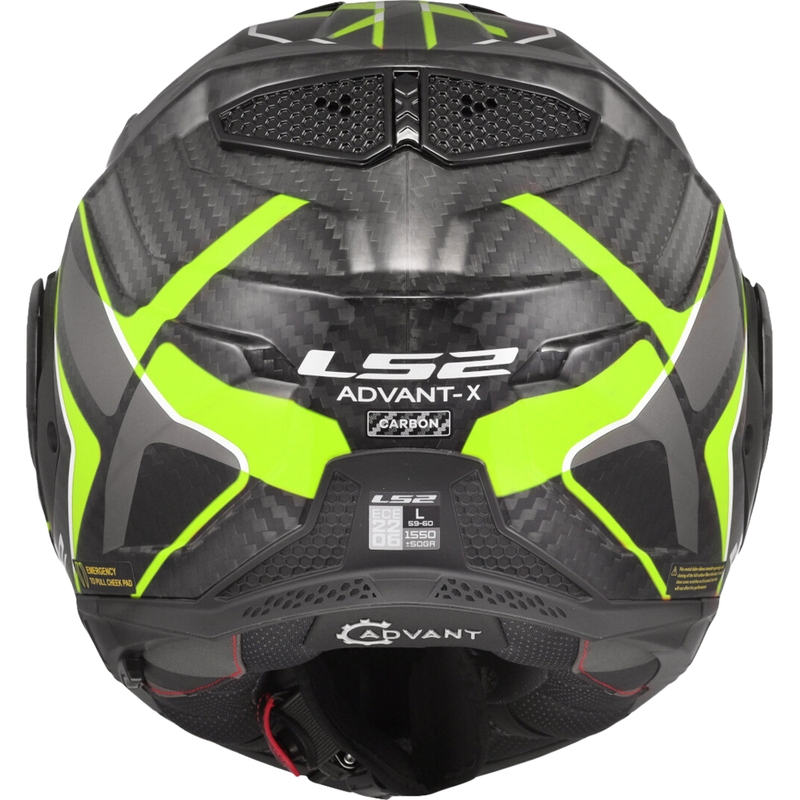 Casco de moto abatible LS2 FF901 Advant XC Future II negro-amarillo flúor