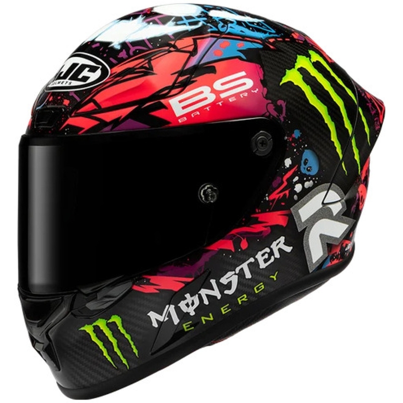 Casco integral de moto HJC RPHA 1 V2 Carbon Funky Diablo MC8 negro-multicolor