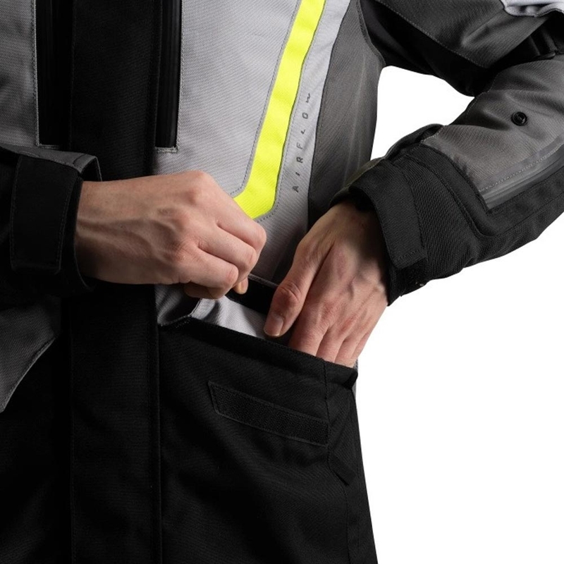 Chaqueta de moto Oxford Montreal 5.0 gris-negro-amarillo