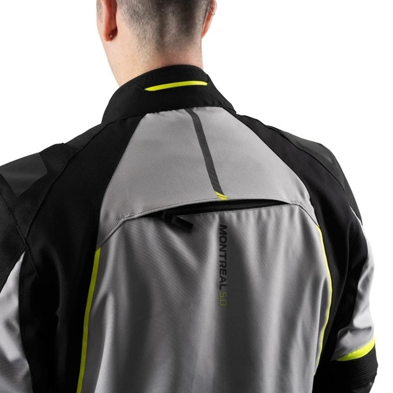 Chaqueta de moto Oxford Montreal 5.0 gris-negro-amarillo