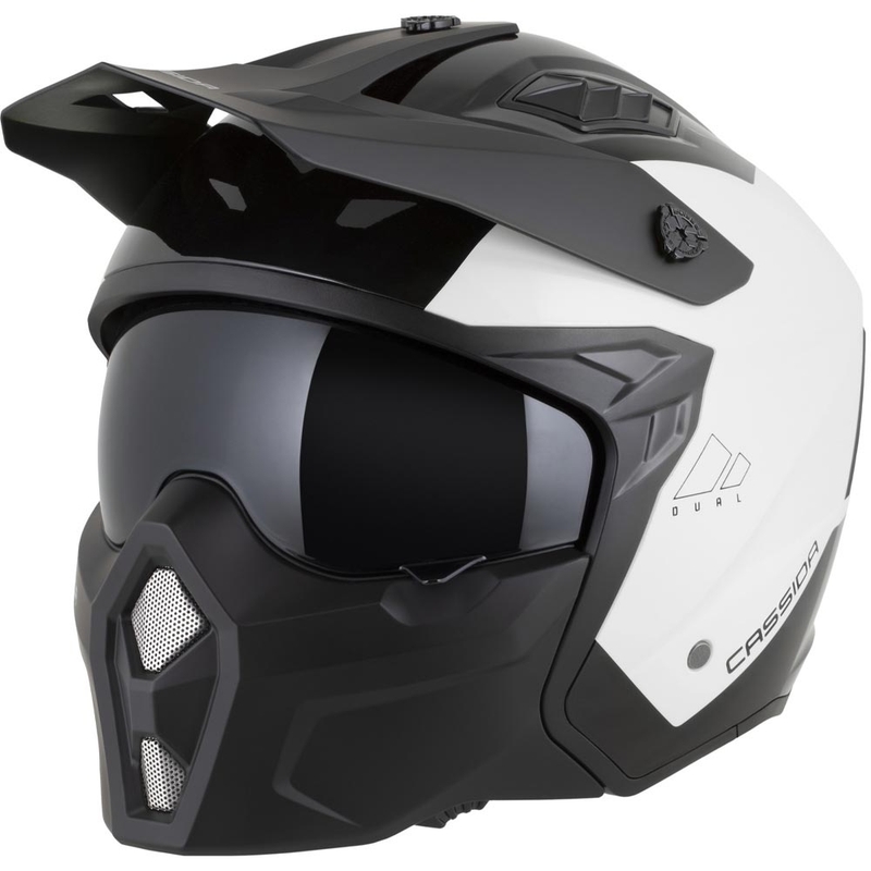 Casco modular de motocicleta Cassida Cross Country Dual blanco-negro