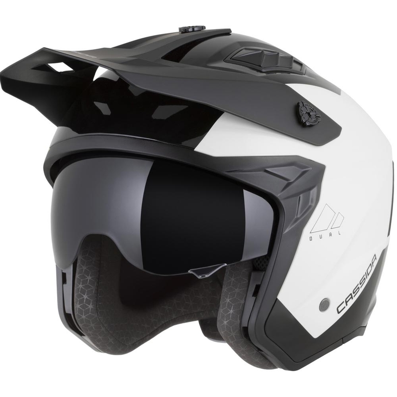 Casco modular de motocicleta Cassida Cross Country Dual blanco-negro