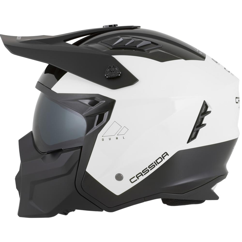 Casco modular de motocicleta Cassida Cross Country Dual blanco-negro
