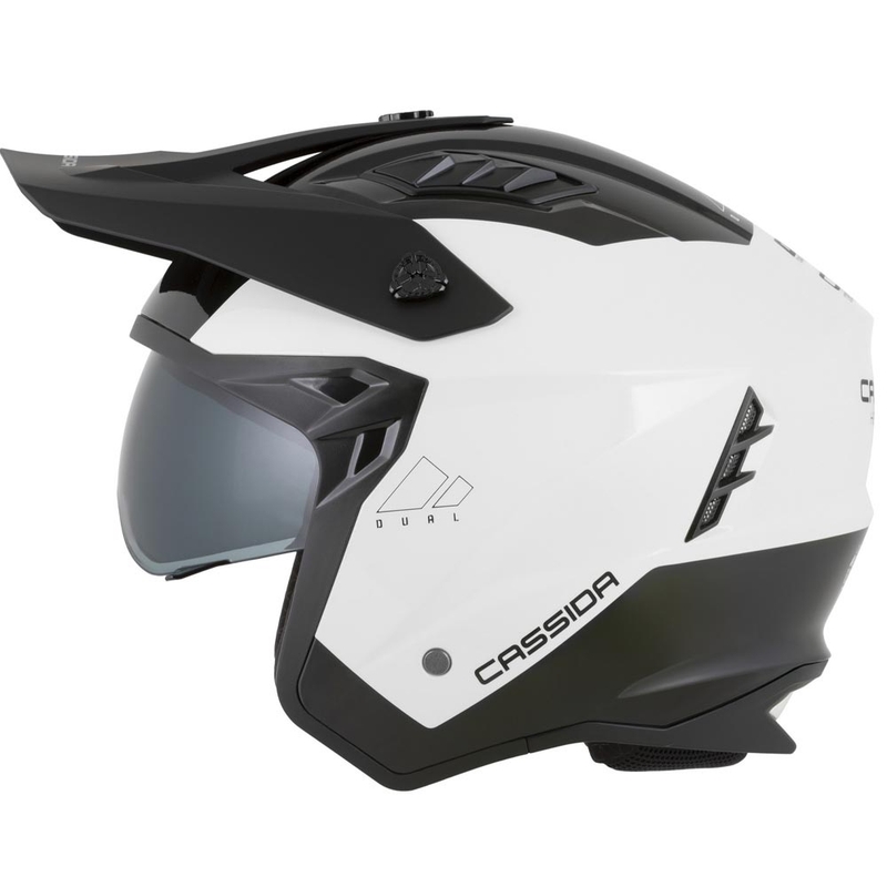 Casco modular de motocicleta Cassida Cross Country Dual blanco-negro