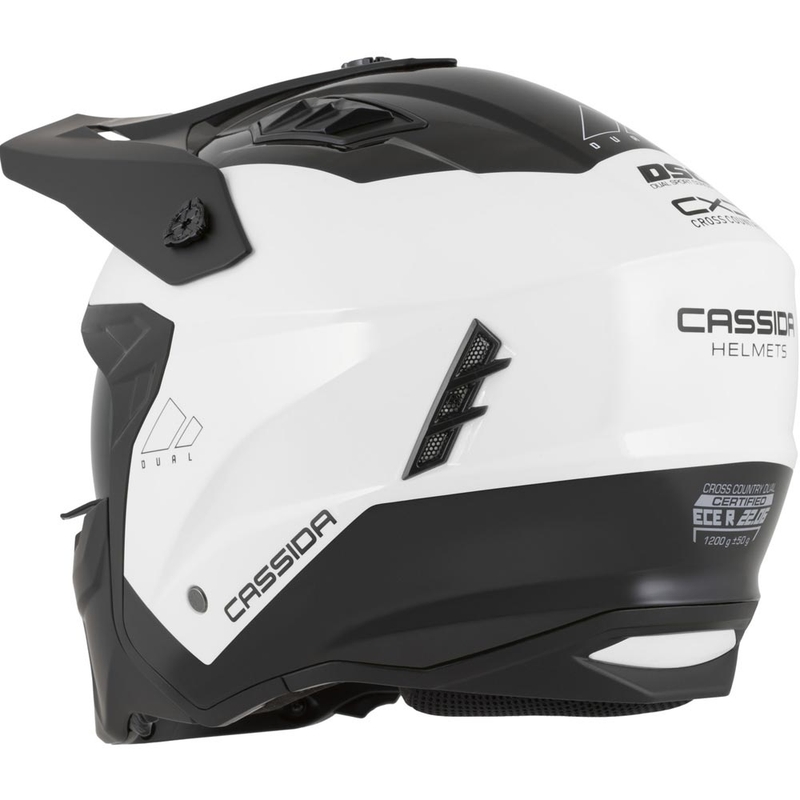 Casco modular de motocicleta Cassida Cross Country Dual blanco-negro