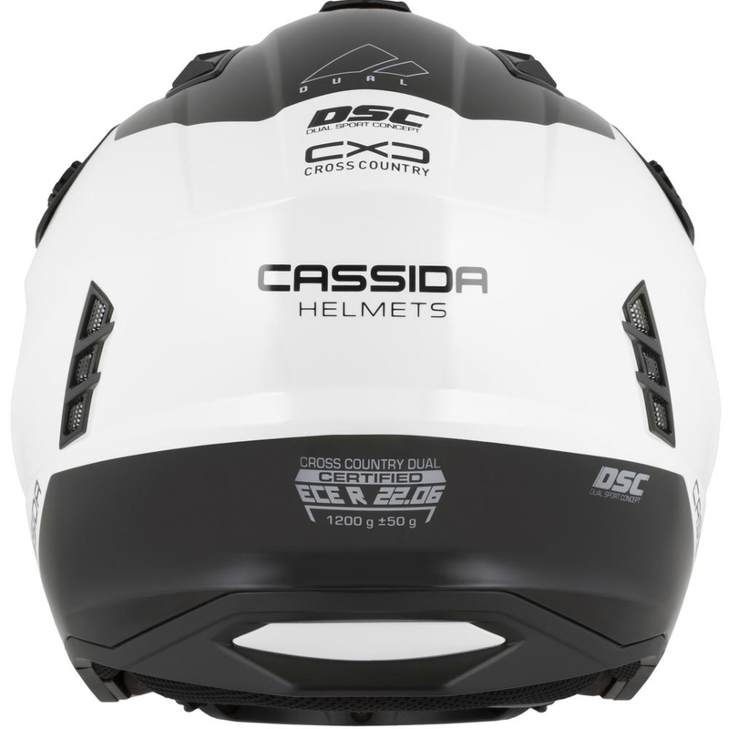 Casco modular de motocicleta Cassida Cross Country Dual blanco-negro