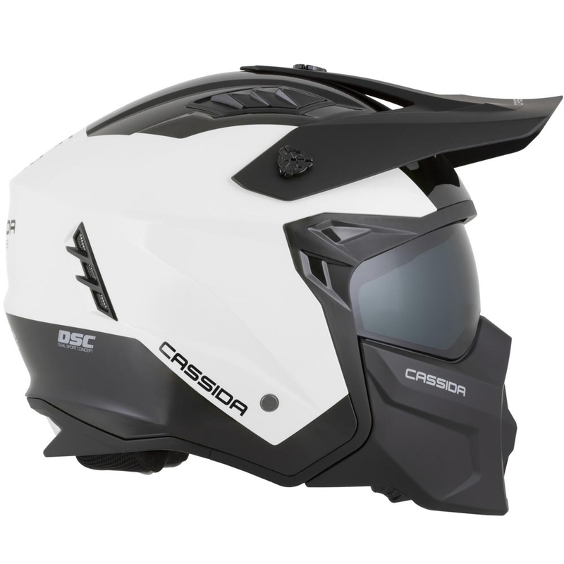 Casco modular de motocicleta Cassida Cross Country Dual blanco-negro