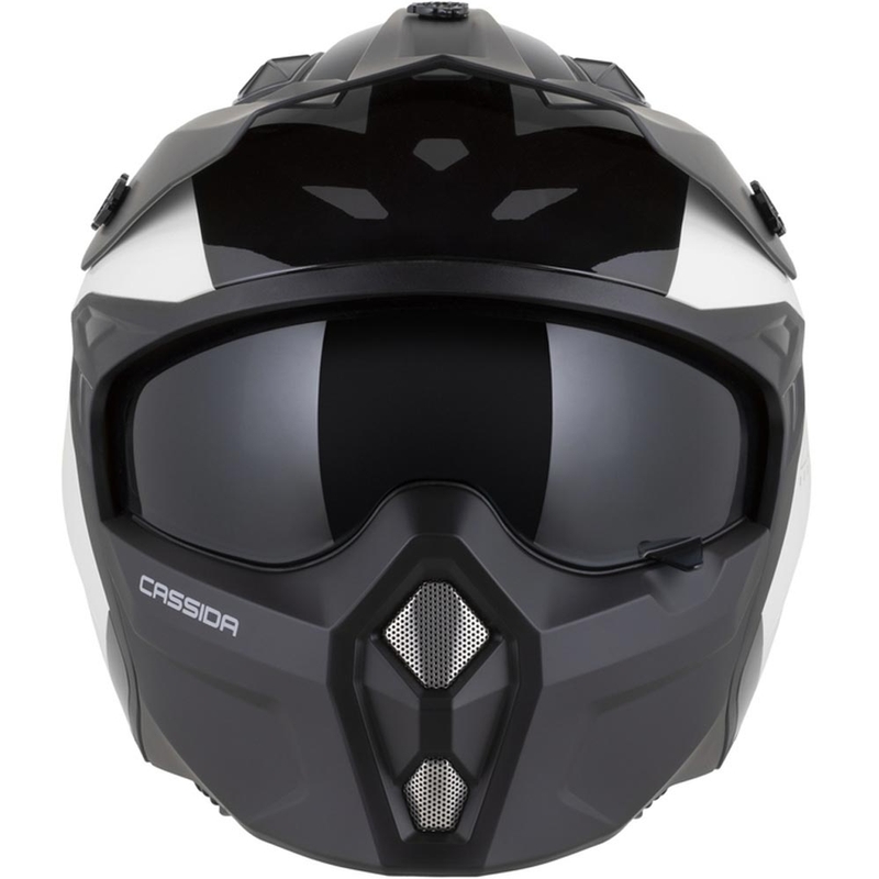 Casco modular de motocicleta Cassida Cross Country Dual blanco-negro