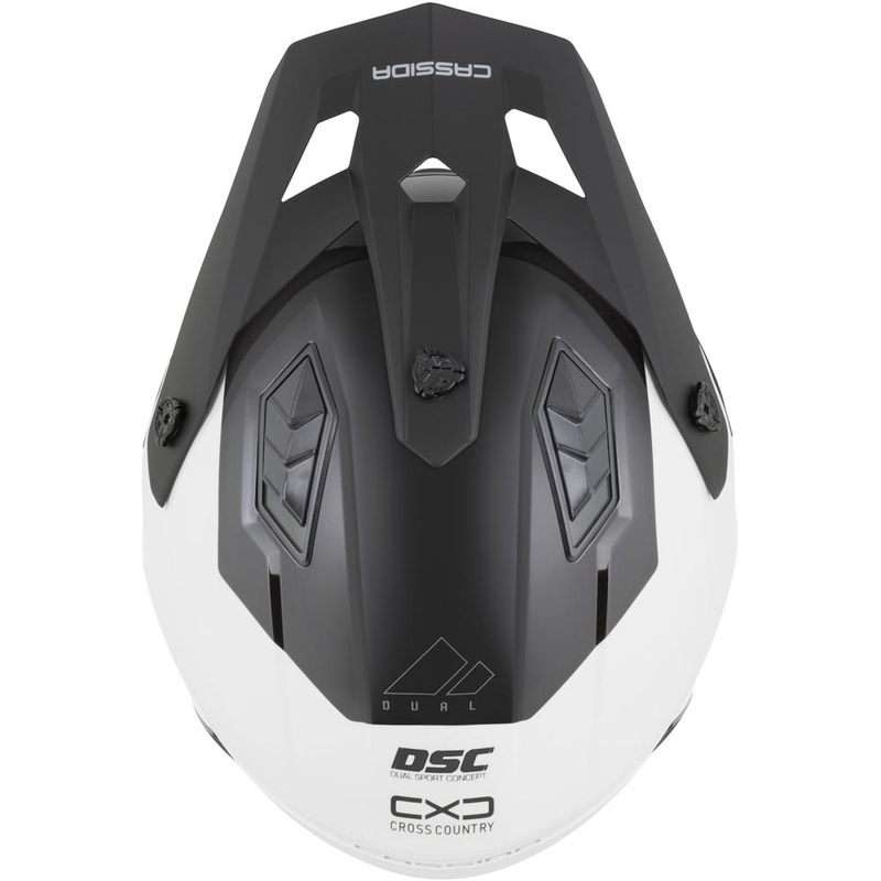 Casco modular de motocicleta Cassida Cross Country Dual blanco-negro
