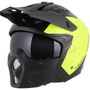 Casco modular de motocicleta Cassida Cross Country Dual amarillo flúor-negro