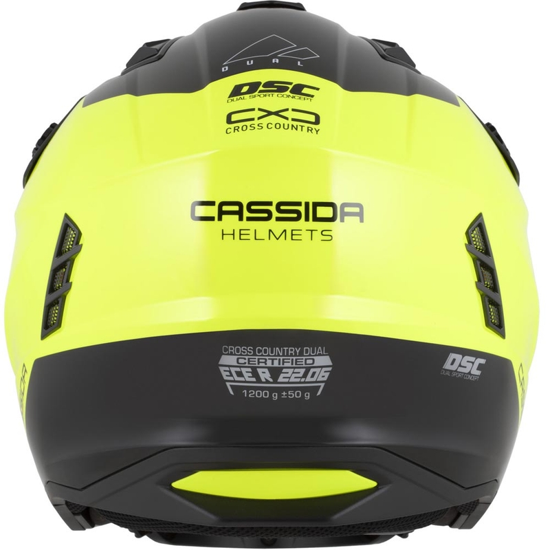 Casco modular de motocicleta Cassida Cross Country Dual amarillo flúor-negro