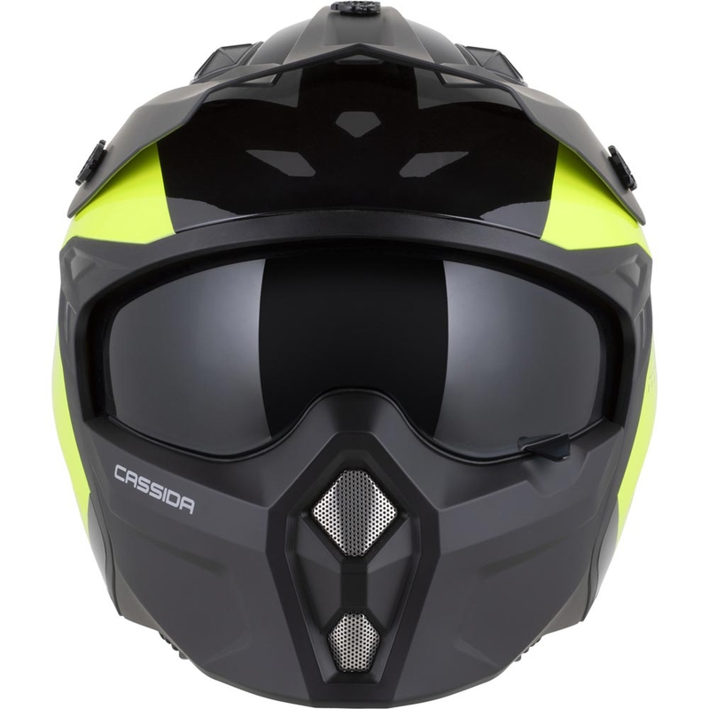 Casco modular de motocicleta Cassida Cross Country Dual amarillo flúor-negro