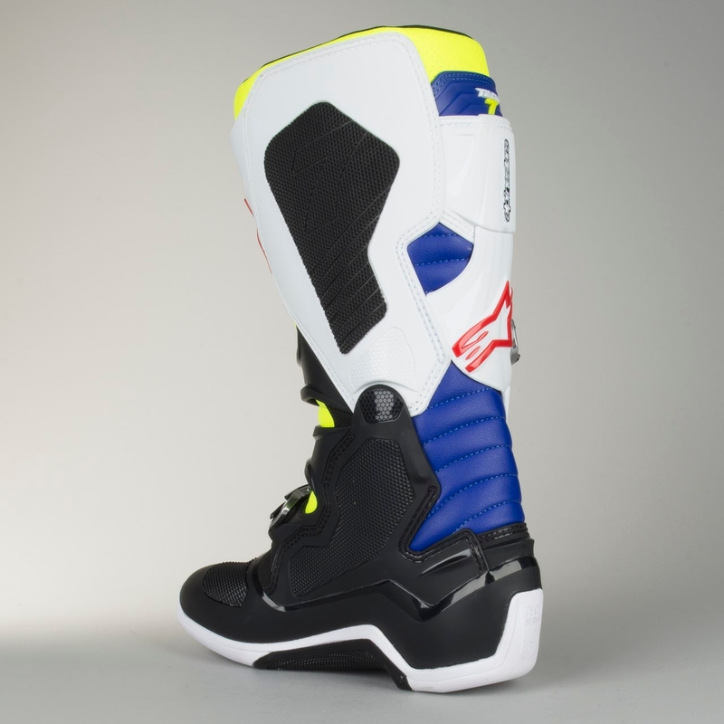 Boty na motorku Alpinestars Tech 7 bílo-černo-modro-červeno-fluo žluté