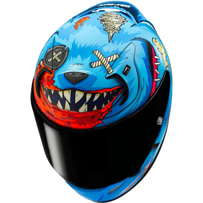 Casco integral de motocicleta HJC RPHA 12 Mister Peeks azul