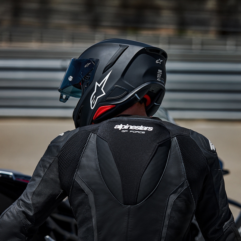 Casco integral de moto Alpinestars S-R7 Solid, color negro mate.