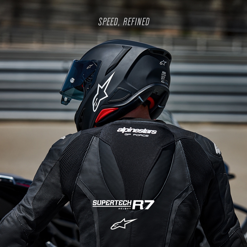 Casco integral de moto Alpinestars S-R7 Solid, color negro mate.