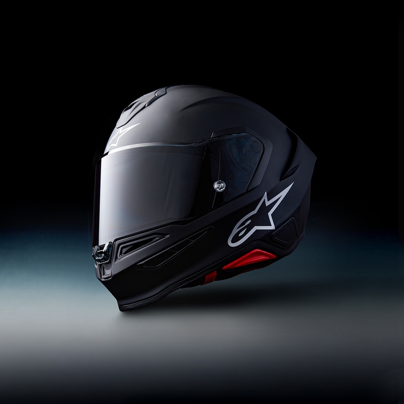 Casco integral de moto Alpinestars S-R7 Solid, color negro mate.