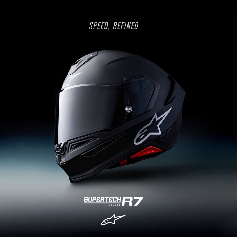 Casco integral de moto Alpinestars S-R7 Solid, color negro mate.