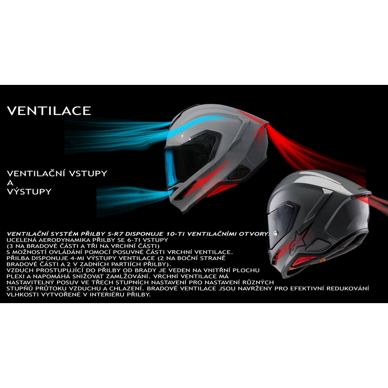 Casco integral de moto Alpinestars S-R7 Solid, color negro mate.