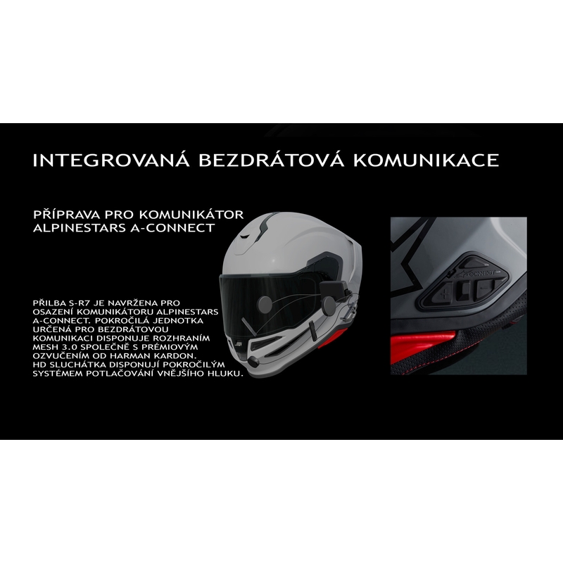 Casco integral de moto Alpinestars S-R7 Solid, color negro mate.