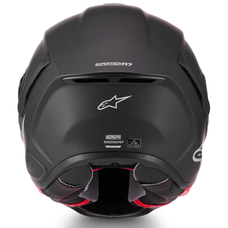 Casco integral de moto Alpinestars S-R7 Solid, color negro mate.