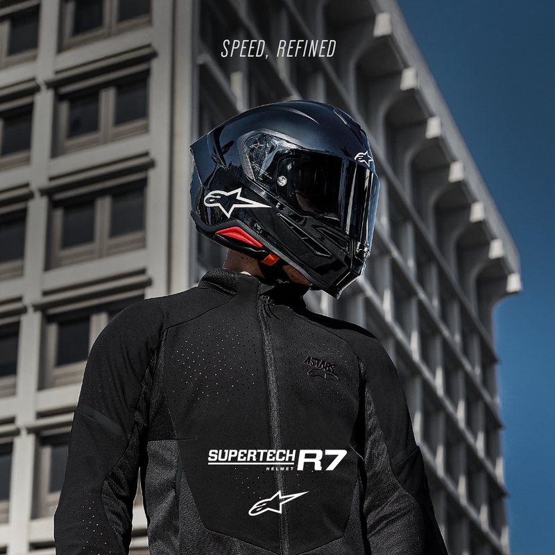 Casco integral de moto Alpinestars S-R7 Solid negro