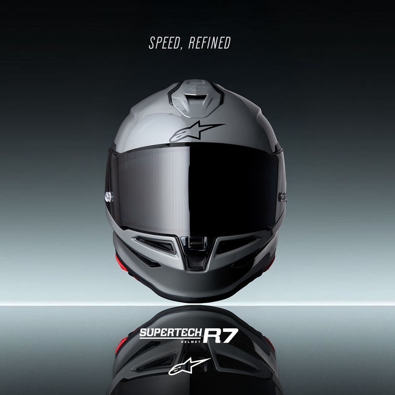 Casco integral de moto Alpinestars S-R7 Solid, color gris.