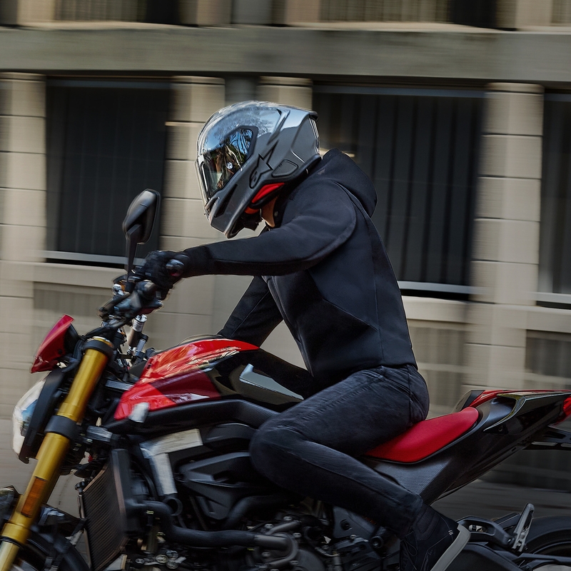 Casco integral de moto Alpinestars S-R7 Solid, color gris.